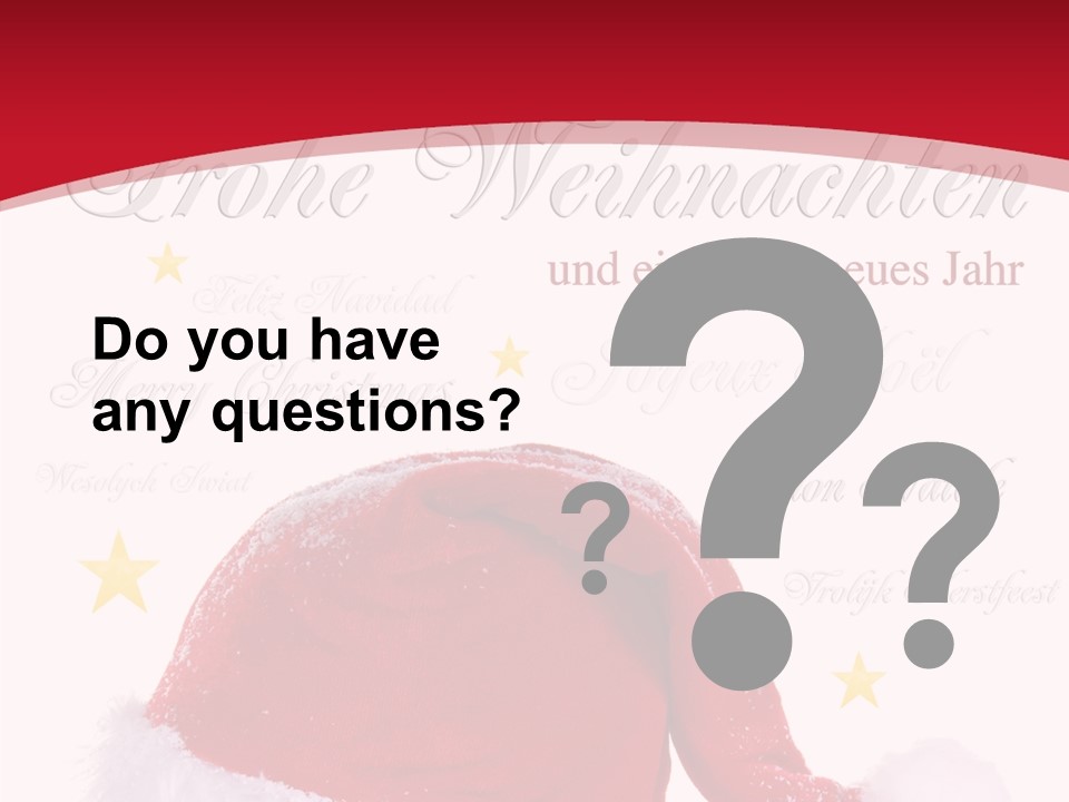 A Red And White Santa Hat With Stars On It PowerPoint Template