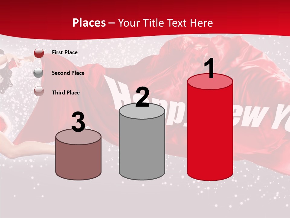 A Woman In A Red Dress Is Flying Through The Air PowerPoint Template