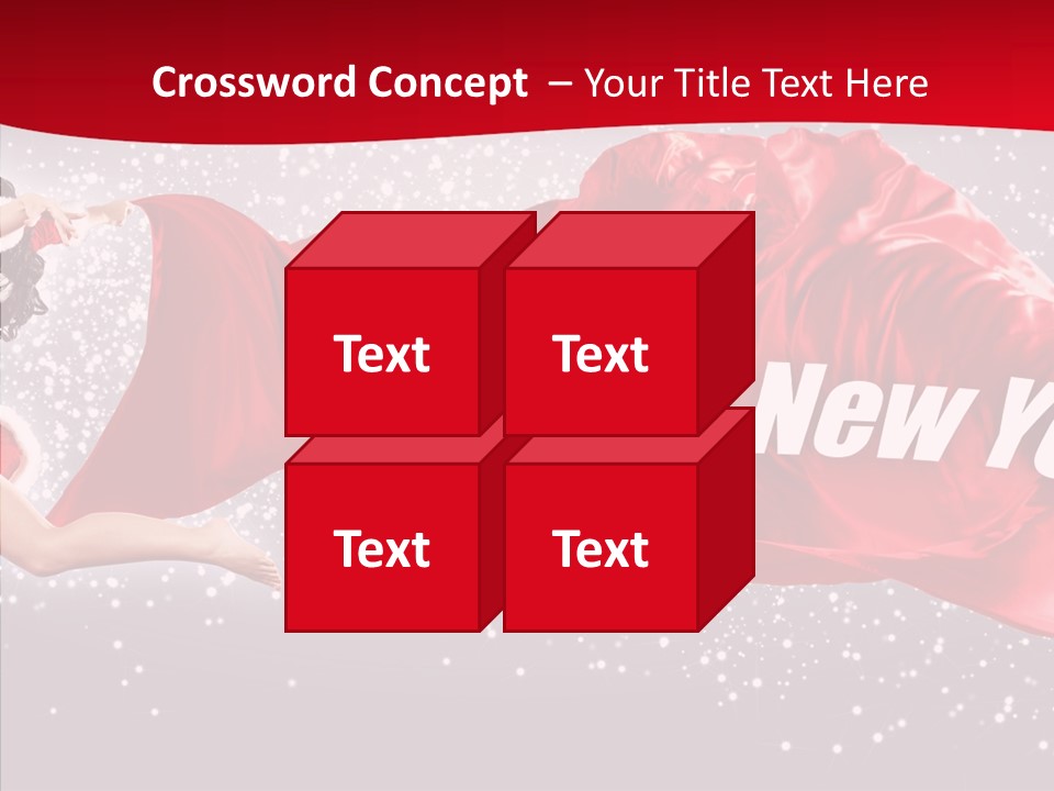 A Woman In A Red Dress Is Flying Through The Air PowerPoint Template