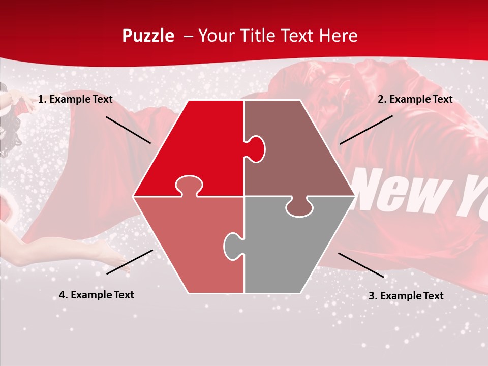 A Woman In A Red Dress Is Flying Through The Air PowerPoint Template