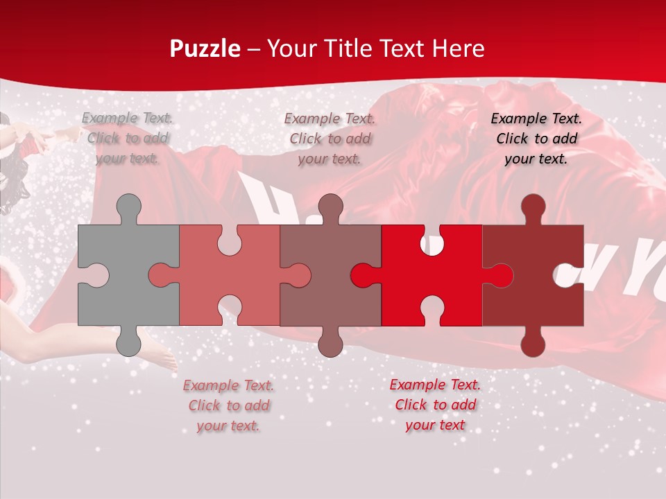 A Woman In A Red Dress Is Flying Through The Air PowerPoint Template