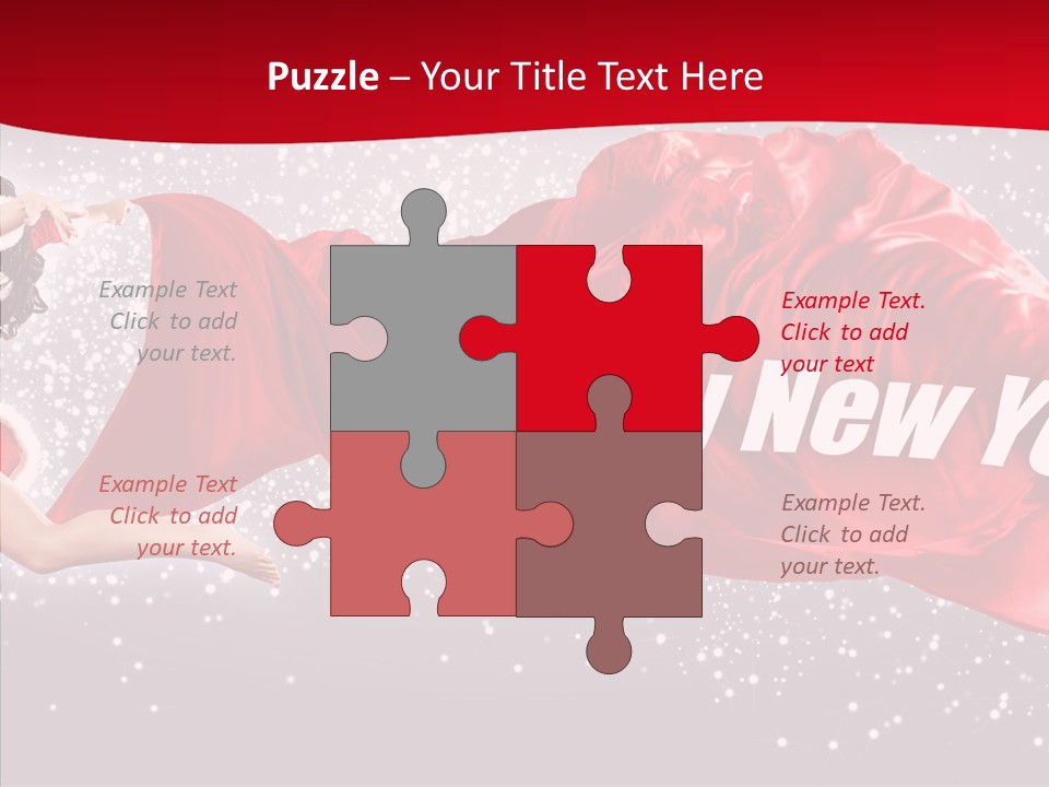 A Woman In A Red Dress Is Flying Through The Air PowerPoint Template