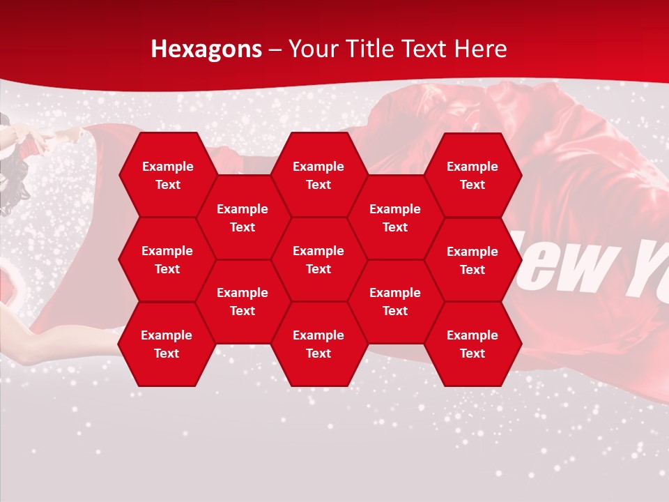 A Woman In A Red Dress Is Flying Through The Air PowerPoint Template