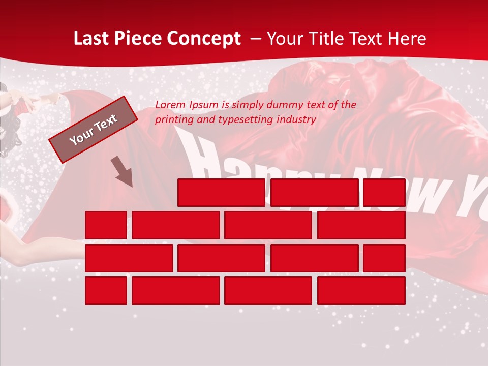 A Woman In A Red Dress Is Flying Through The Air PowerPoint Template