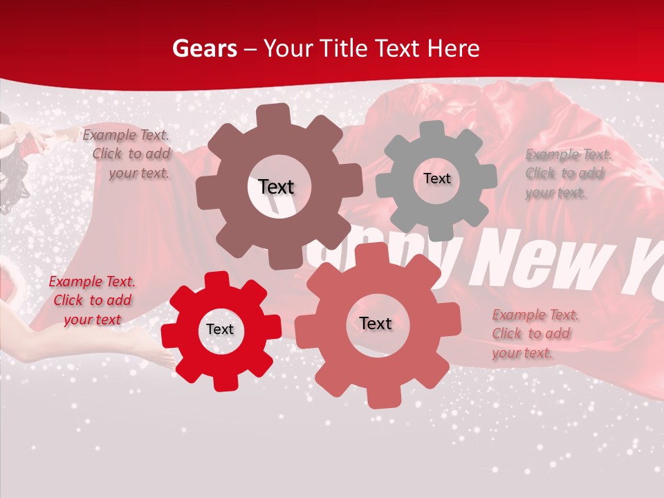 A Woman In A Red Dress Is Flying Through The Air PowerPoint Template