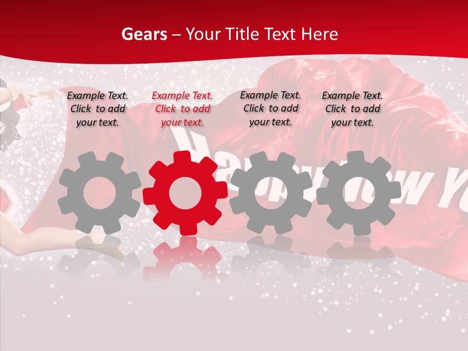 A Woman In A Red Dress Is Flying Through The Air PowerPoint Template