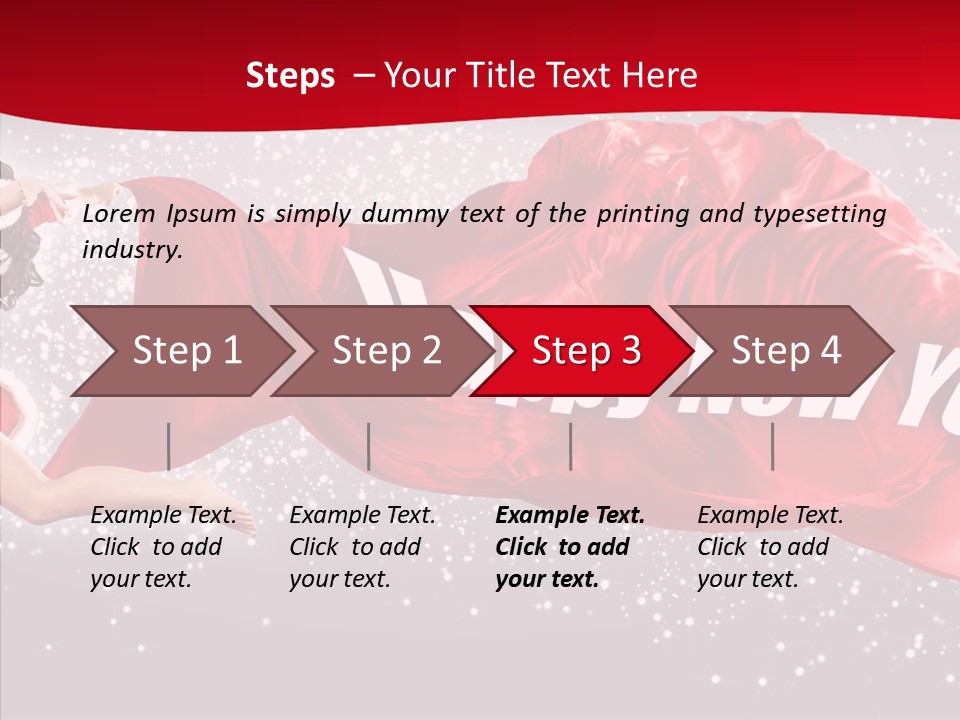 A Woman In A Red Dress Is Flying Through The Air PowerPoint Template