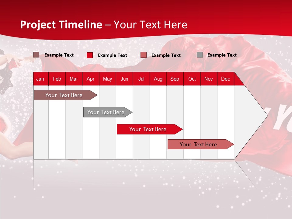 A Woman In A Red Dress Is Flying Through The Air PowerPoint Template