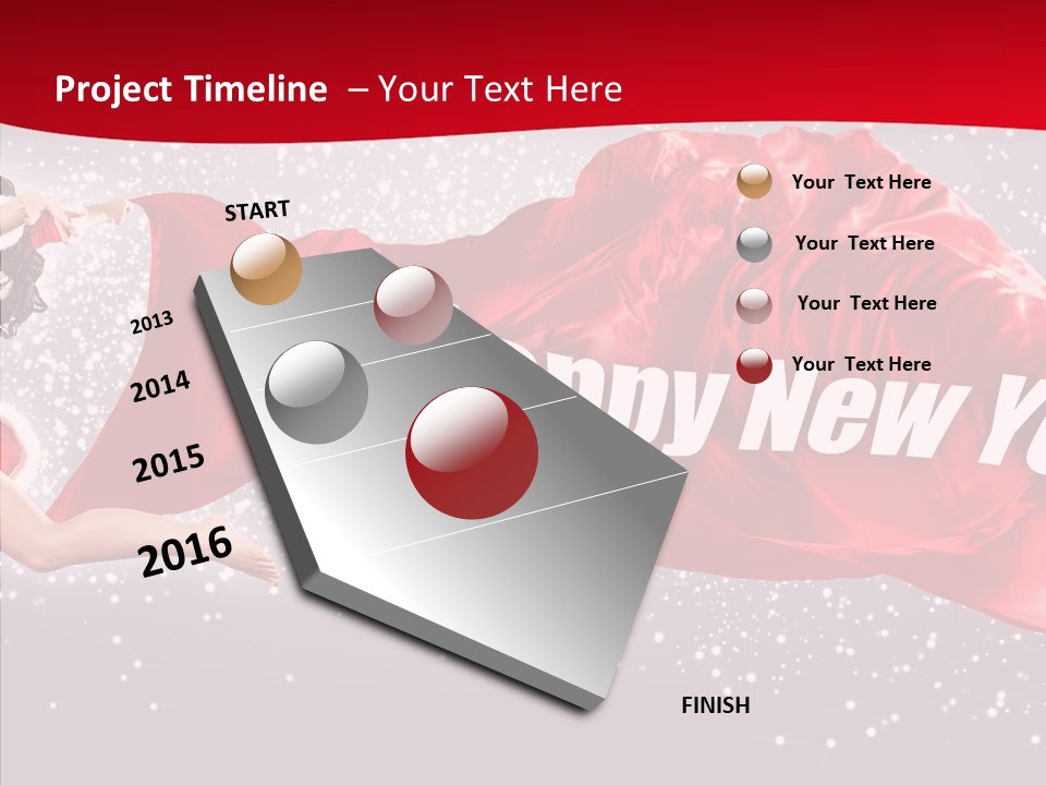 A Woman In A Red Dress Is Flying Through The Air PowerPoint Template