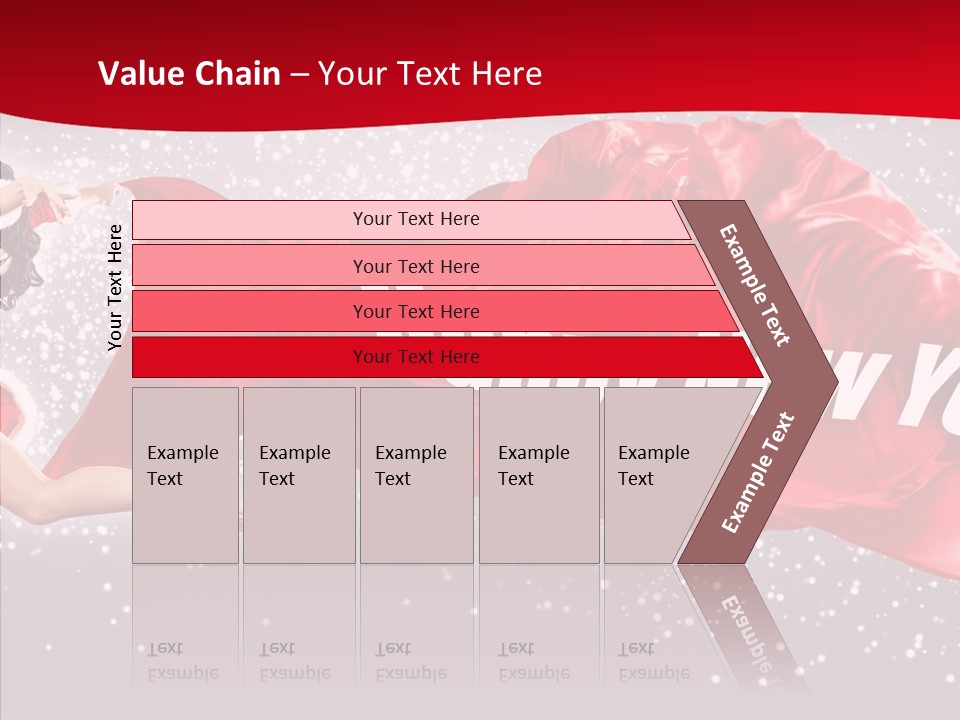 A Woman In A Red Dress Is Flying Through The Air PowerPoint Template