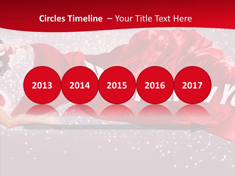 A Woman In A Red Dress Is Flying Through The Air PowerPoint Template