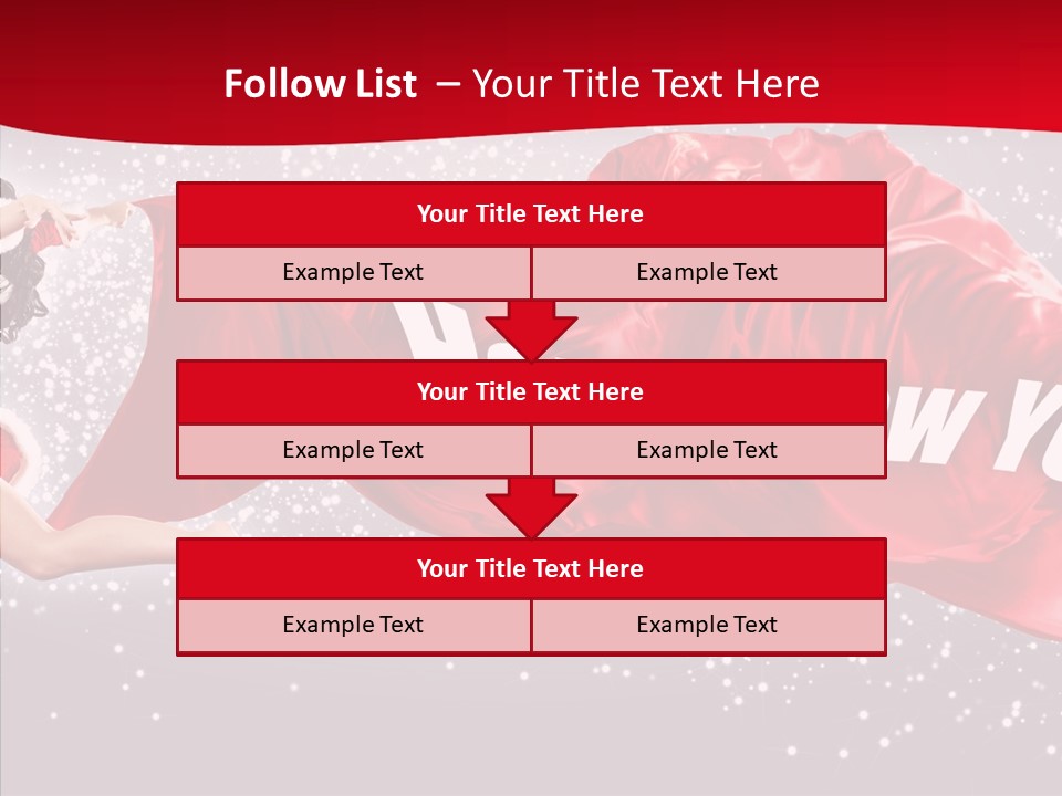 A Woman In A Red Dress Is Flying Through The Air PowerPoint Template