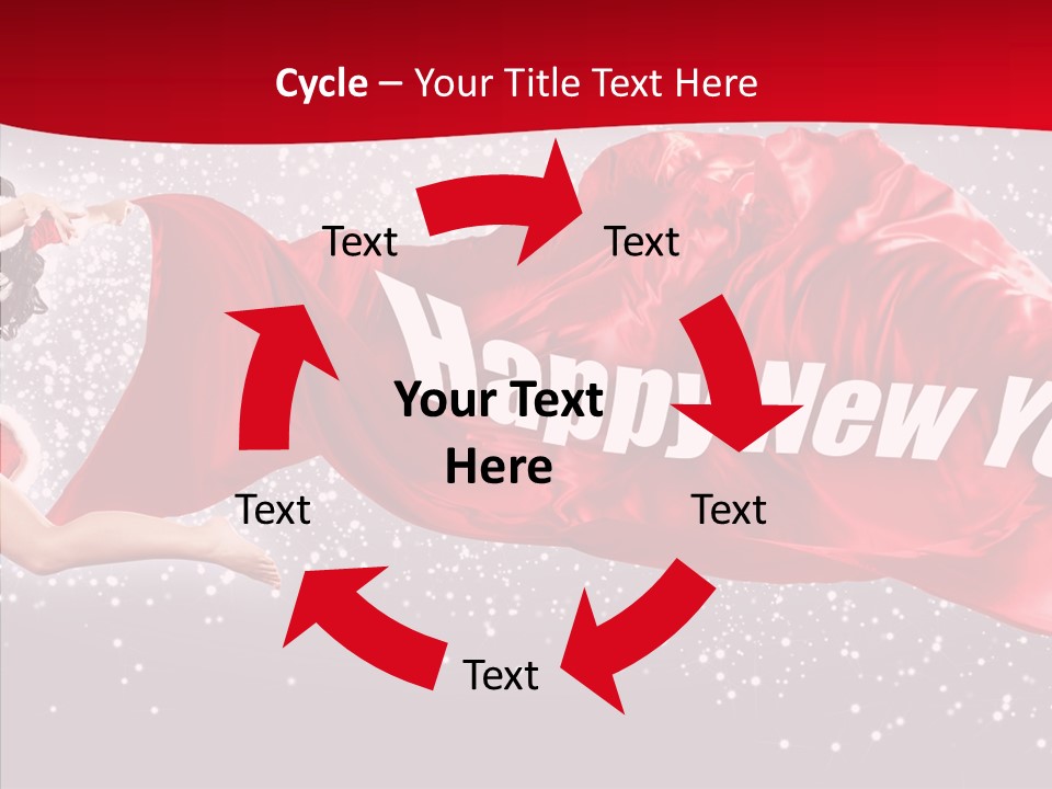 A Woman In A Red Dress Is Flying Through The Air PowerPoint Template