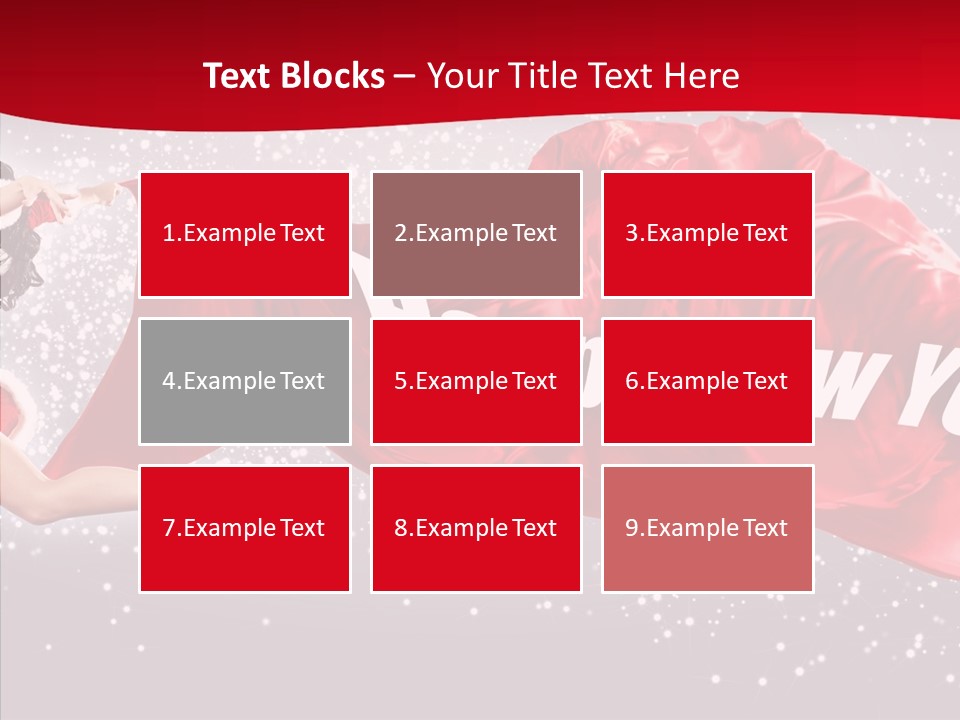 A Woman In A Red Dress Is Flying Through The Air PowerPoint Template