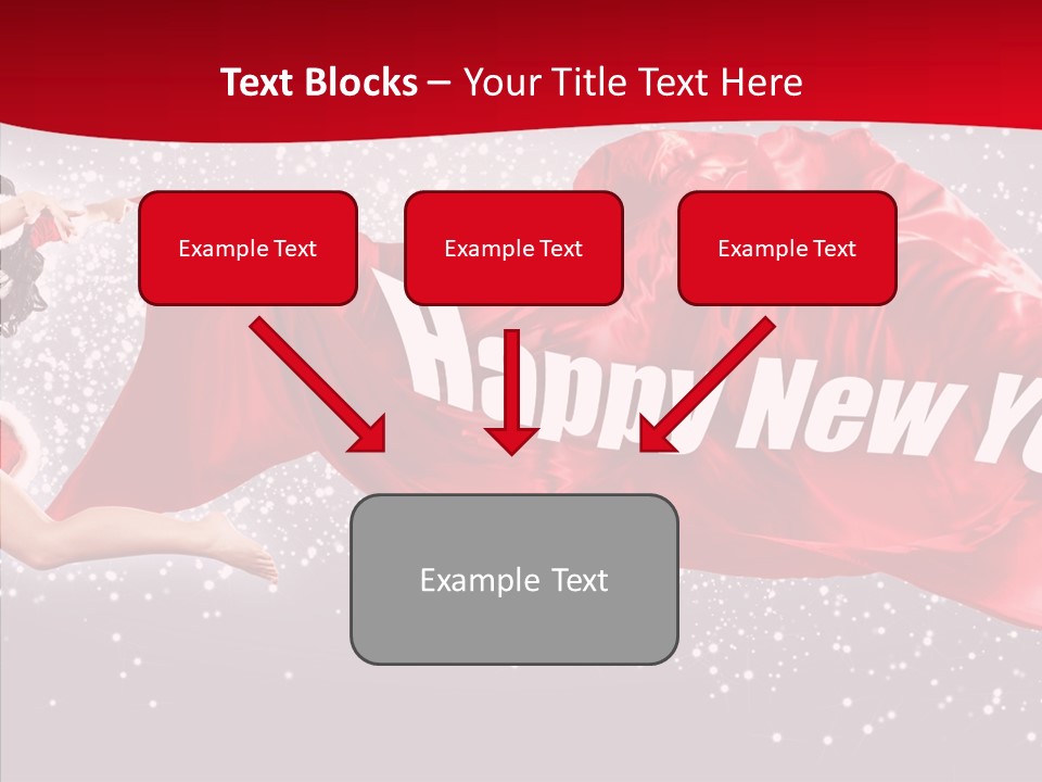 A Woman In A Red Dress Is Flying Through The Air PowerPoint Template