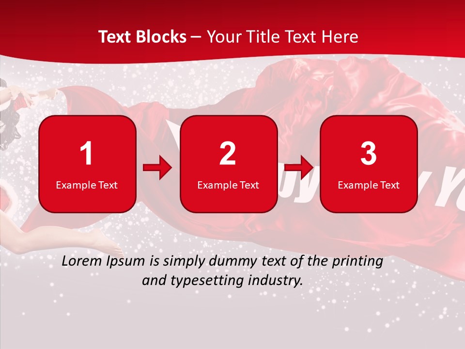 A Woman In A Red Dress Is Flying Through The Air PowerPoint Template