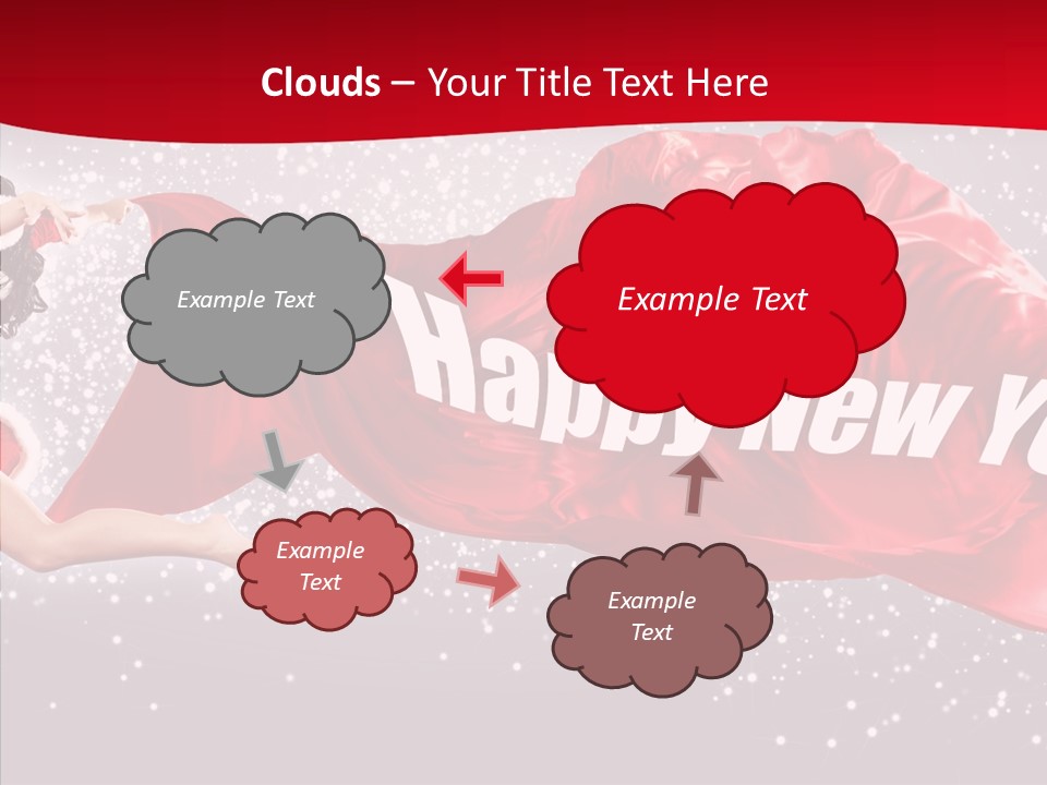 A Woman In A Red Dress Is Flying Through The Air PowerPoint Template