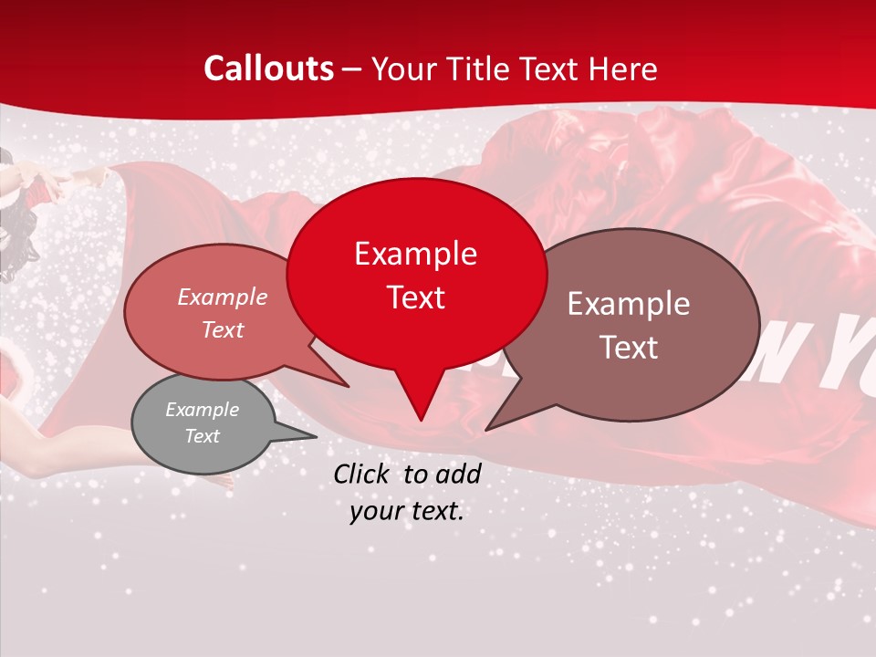 A Woman In A Red Dress Is Flying Through The Air PowerPoint Template