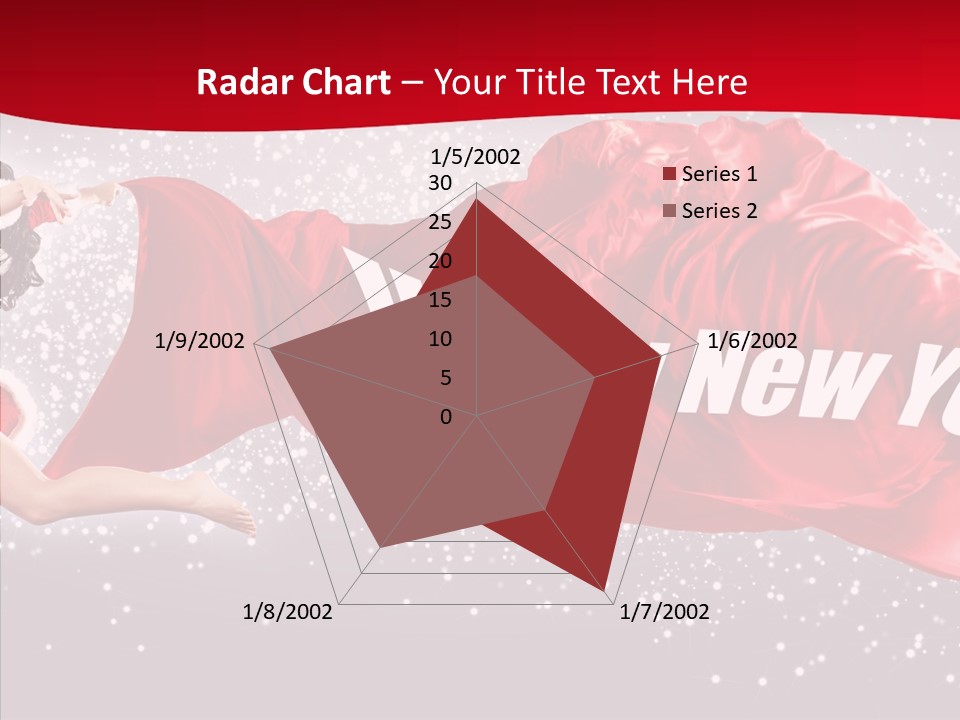 A Woman In A Red Dress Is Flying Through The Air PowerPoint Template