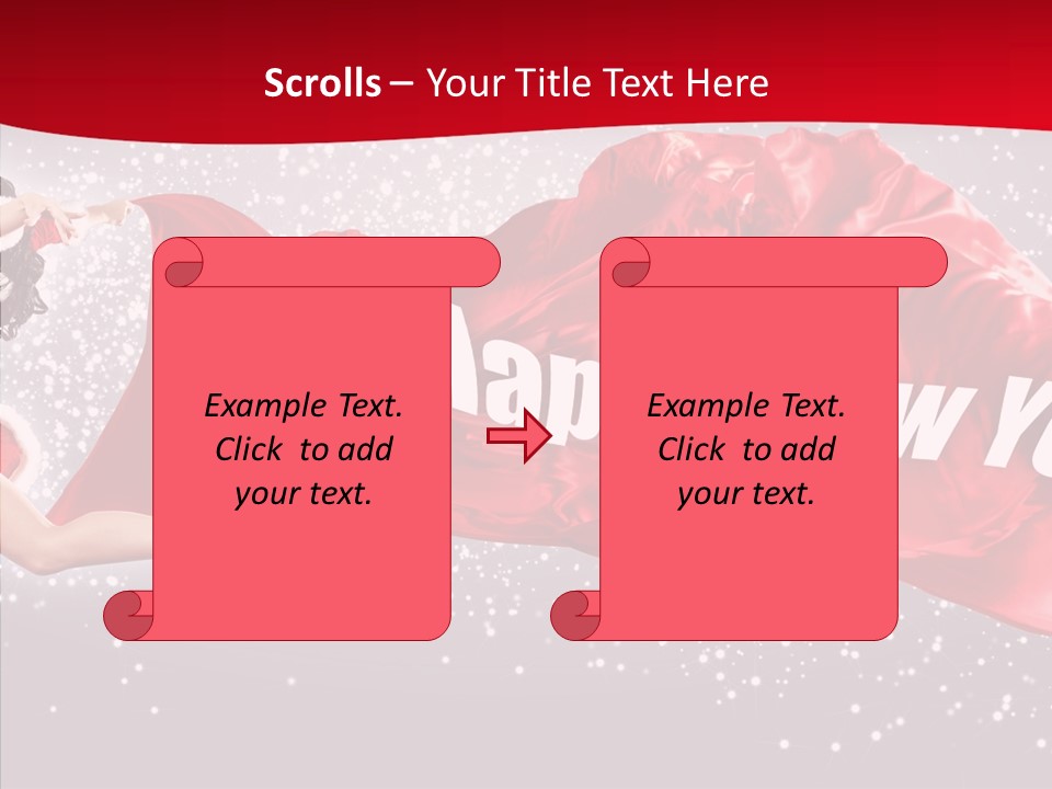 A Woman In A Red Dress Is Flying Through The Air PowerPoint Template