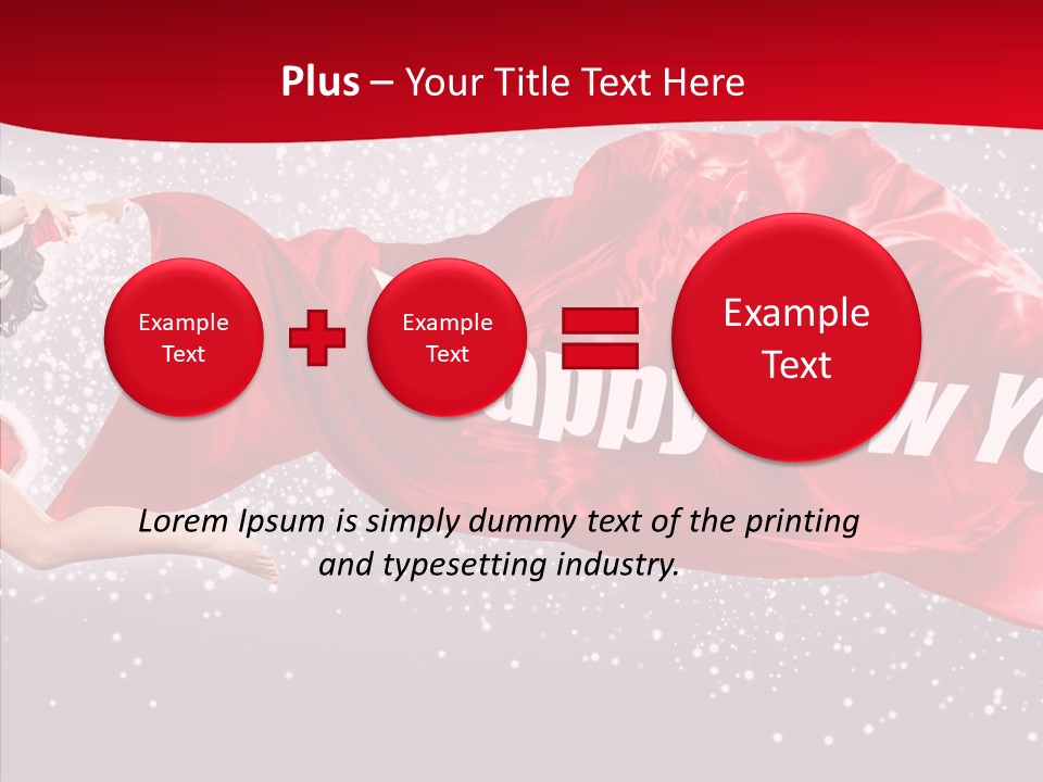 A Woman In A Red Dress Is Flying Through The Air PowerPoint Template