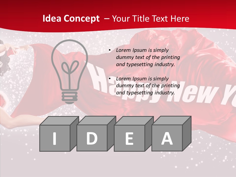 A Woman In A Red Dress Is Flying Through The Air PowerPoint Template