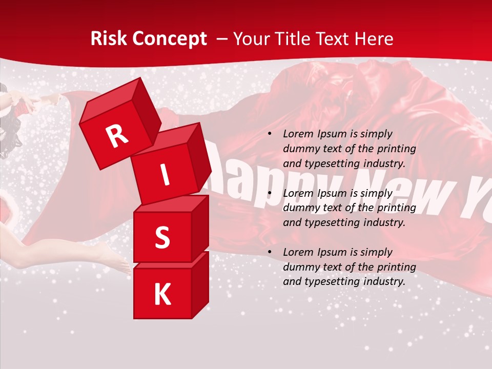 A Woman In A Red Dress Is Flying Through The Air PowerPoint Template