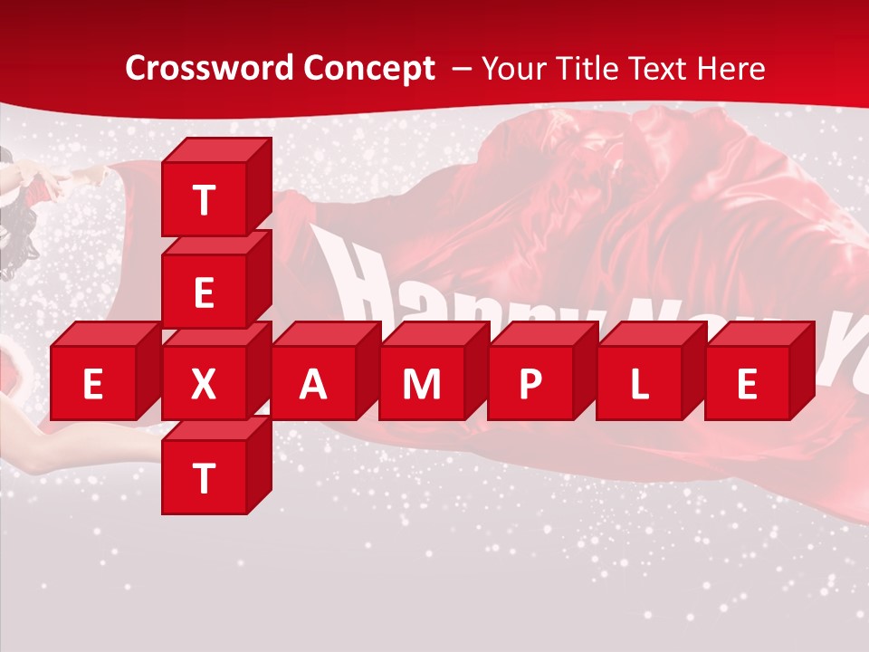 A Woman In A Red Dress Is Flying Through The Air PowerPoint Template