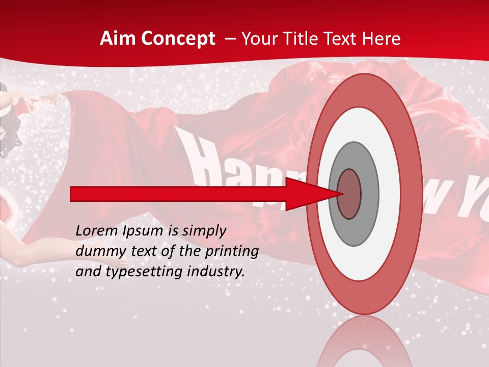 A Woman In A Red Dress Is Flying Through The Air PowerPoint Template