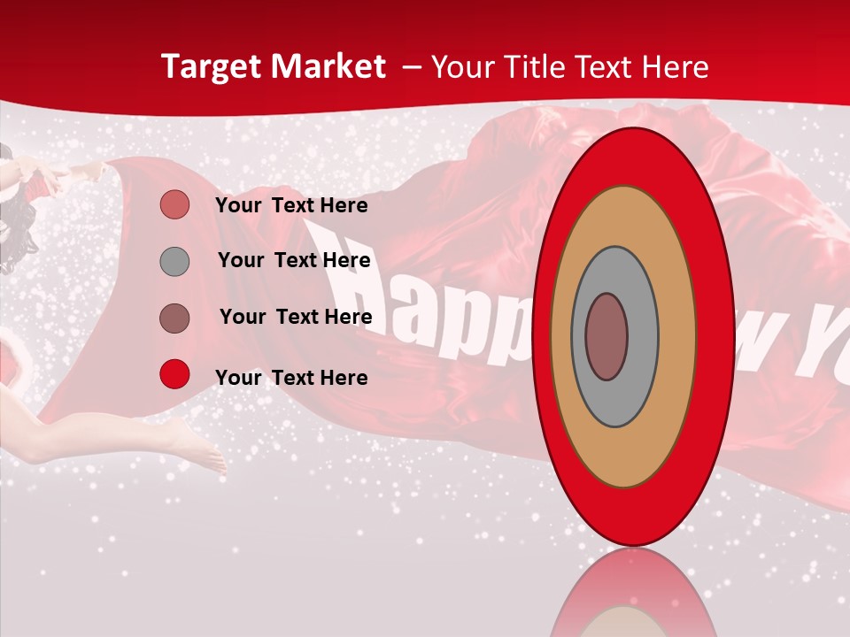 A Woman In A Red Dress Is Flying Through The Air PowerPoint Template