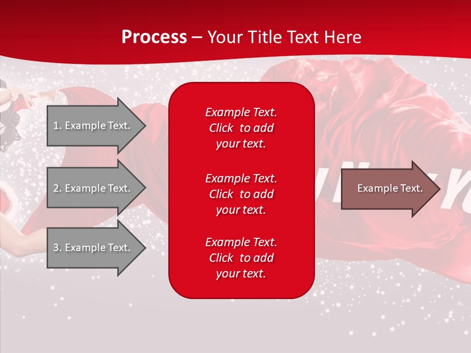 A Woman In A Red Dress Is Flying Through The Air PowerPoint Template