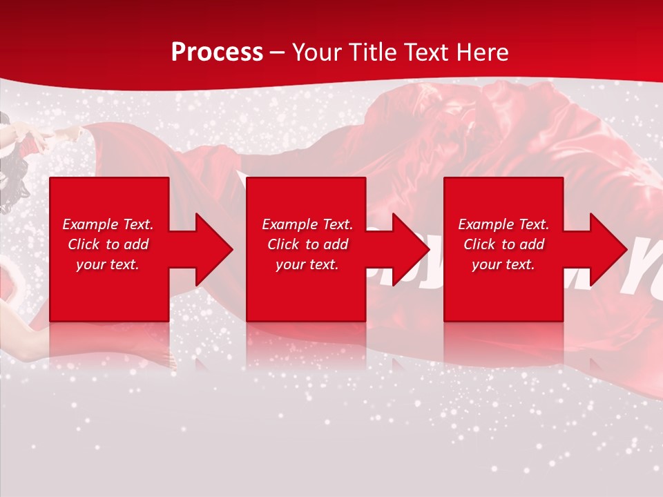 A Woman In A Red Dress Is Flying Through The Air PowerPoint Template
