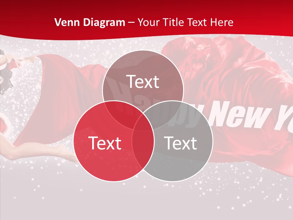A Woman In A Red Dress Is Flying Through The Air PowerPoint Template