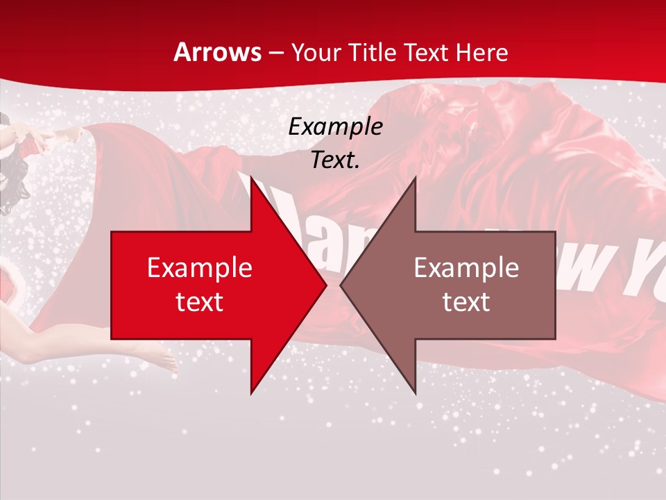 A Woman In A Red Dress Is Flying Through The Air PowerPoint Template