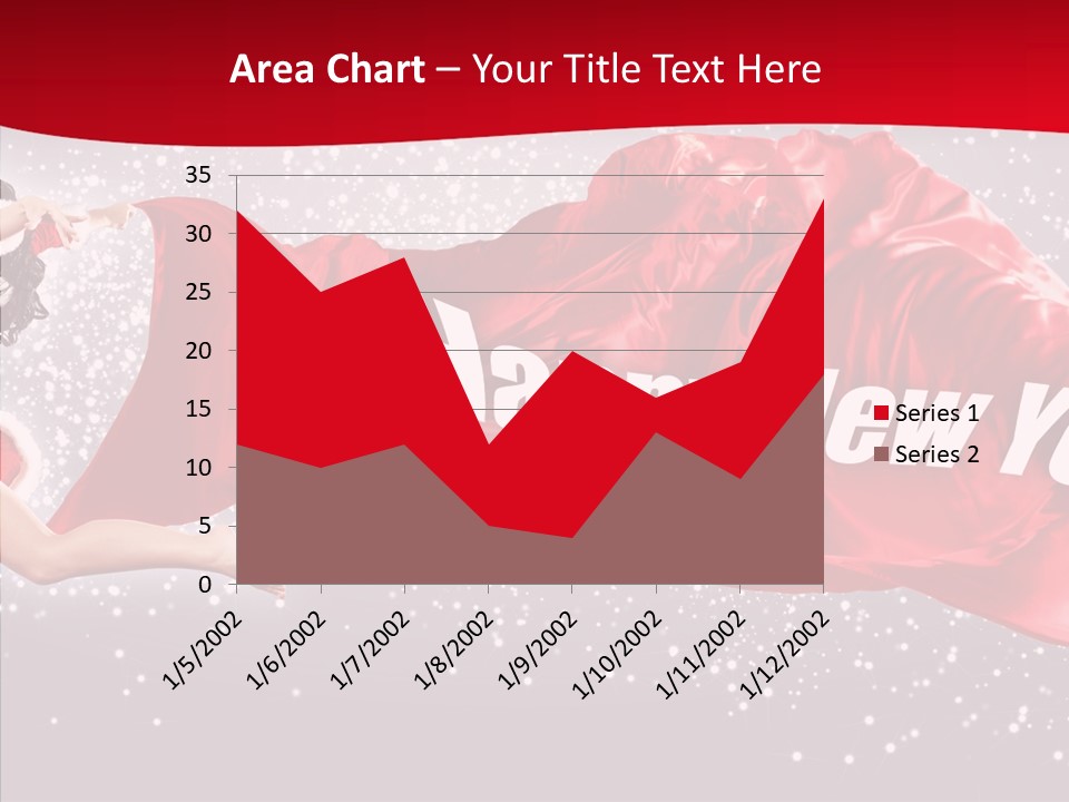 A Woman In A Red Dress Is Flying Through The Air PowerPoint Template