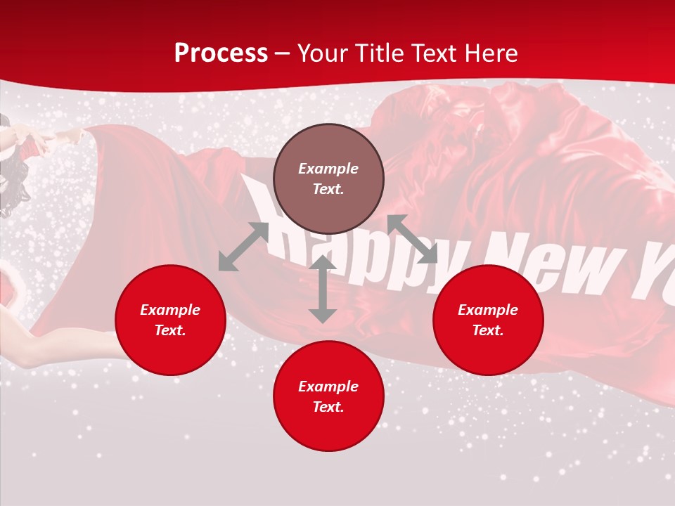 A Woman In A Red Dress Is Flying Through The Air PowerPoint Template