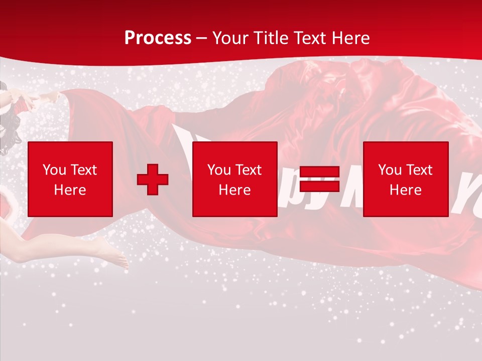 A Woman In A Red Dress Is Flying Through The Air PowerPoint Template