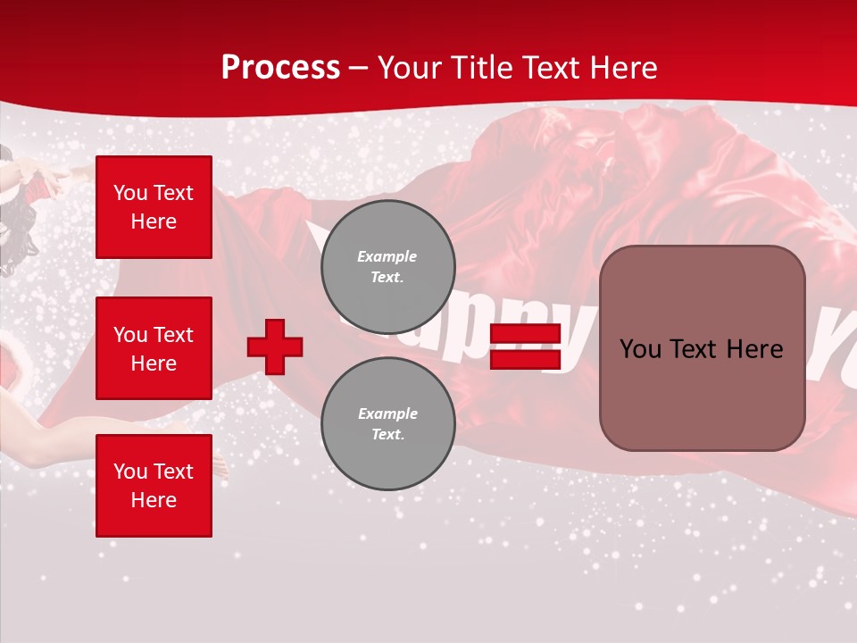 A Woman In A Red Dress Is Flying Through The Air PowerPoint Template