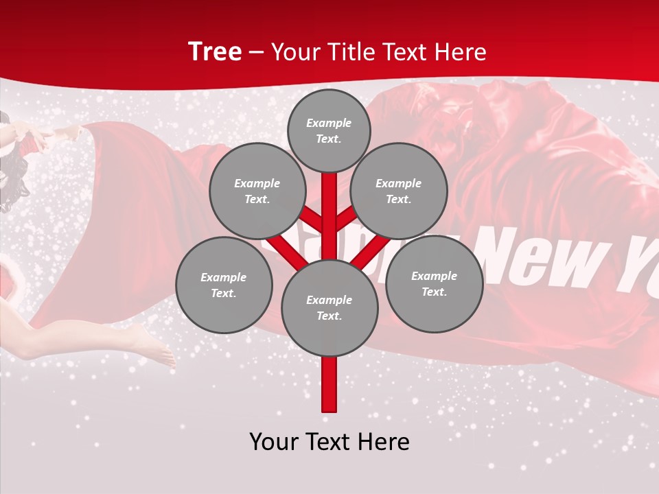 A Woman In A Red Dress Is Flying Through The Air PowerPoint Template