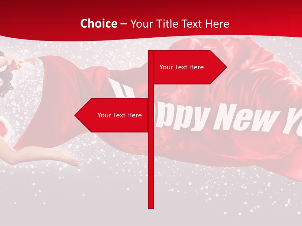 A Woman In A Red Dress Is Flying Through The Air PowerPoint Template