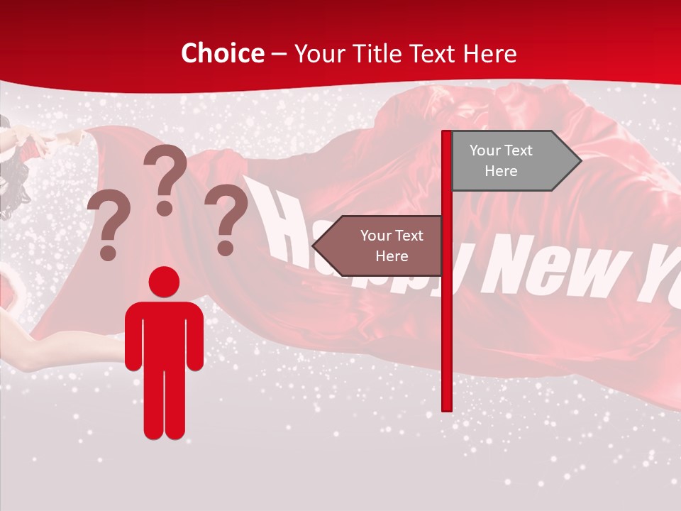 A Woman In A Red Dress Is Flying Through The Air PowerPoint Template