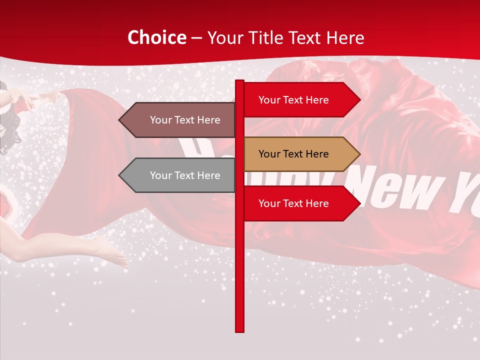A Woman In A Red Dress Is Flying Through The Air PowerPoint Template