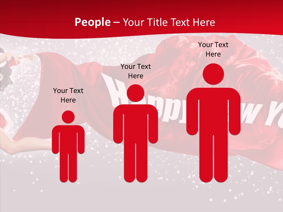 A Woman In A Red Dress Is Flying Through The Air PowerPoint Template