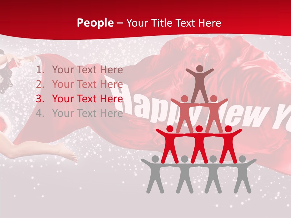 A Woman In A Red Dress Is Flying Through The Air PowerPoint Template