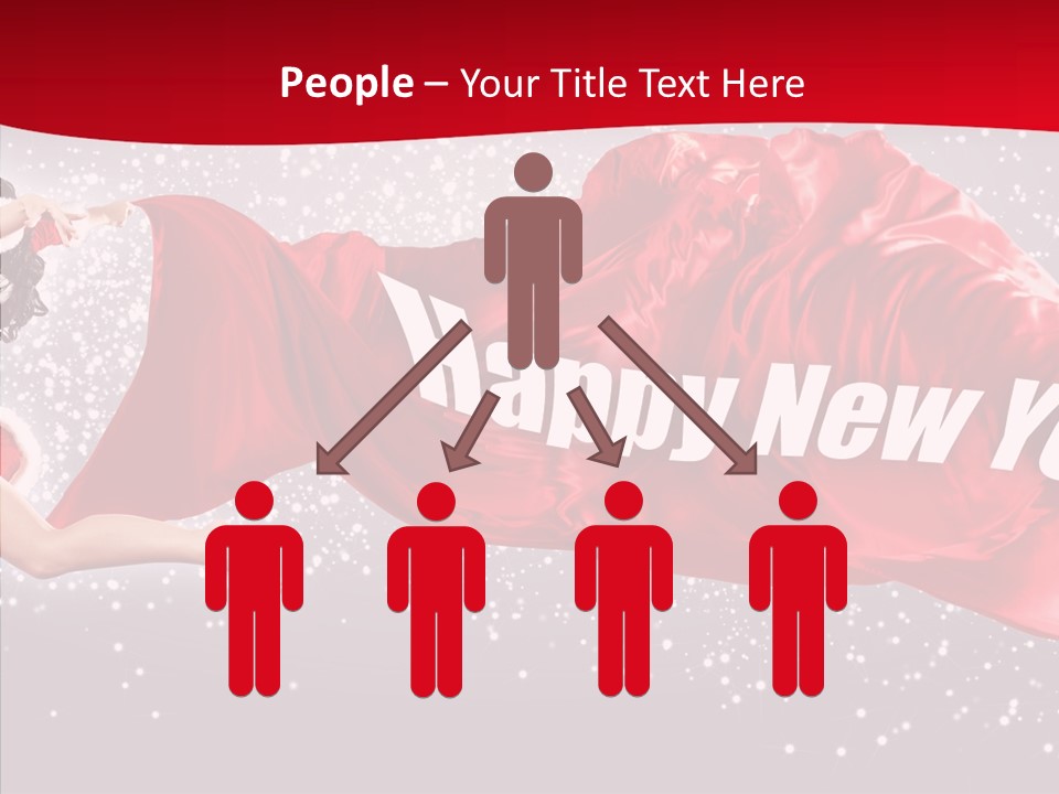 A Woman In A Red Dress Is Flying Through The Air PowerPoint Template