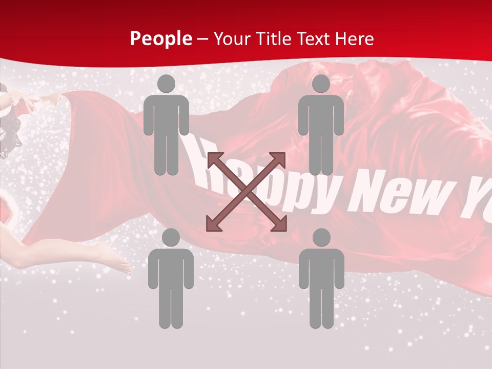 A Woman In A Red Dress Is Flying Through The Air PowerPoint Template