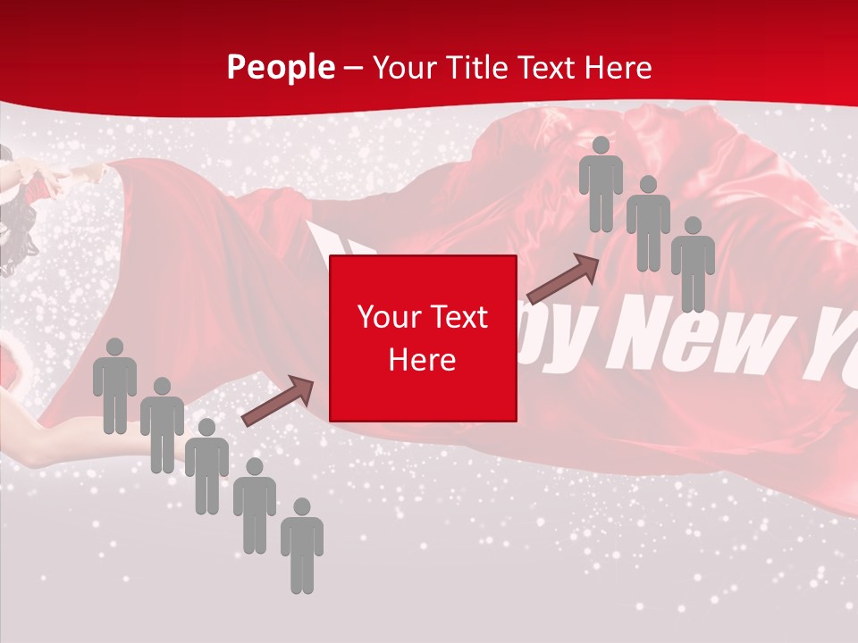 A Woman In A Red Dress Is Flying Through The Air PowerPoint Template