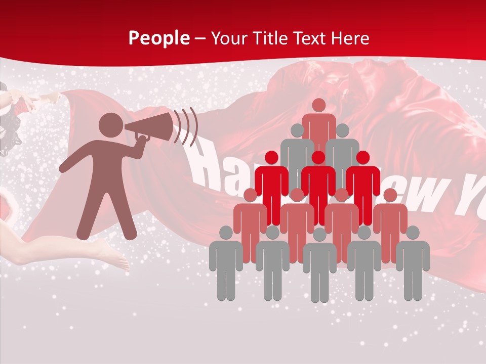 A Woman In A Red Dress Is Flying Through The Air PowerPoint Template