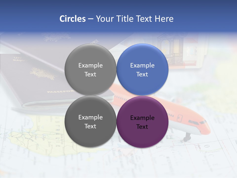 A Passport, A Pen, And A Knife On Top Of A Map PowerPoint Template