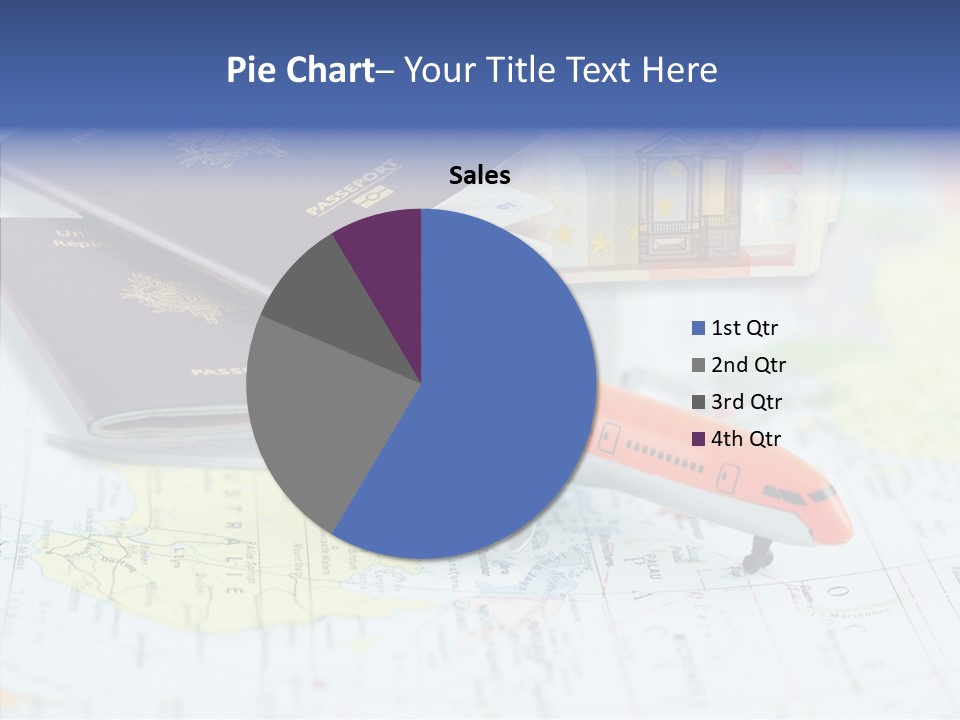 A Passport, A Pen, And A Knife On Top Of A Map PowerPoint Template